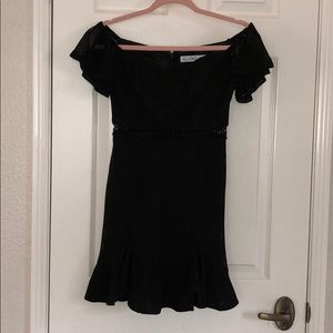 HelloMolly off the shoulder black summer dress